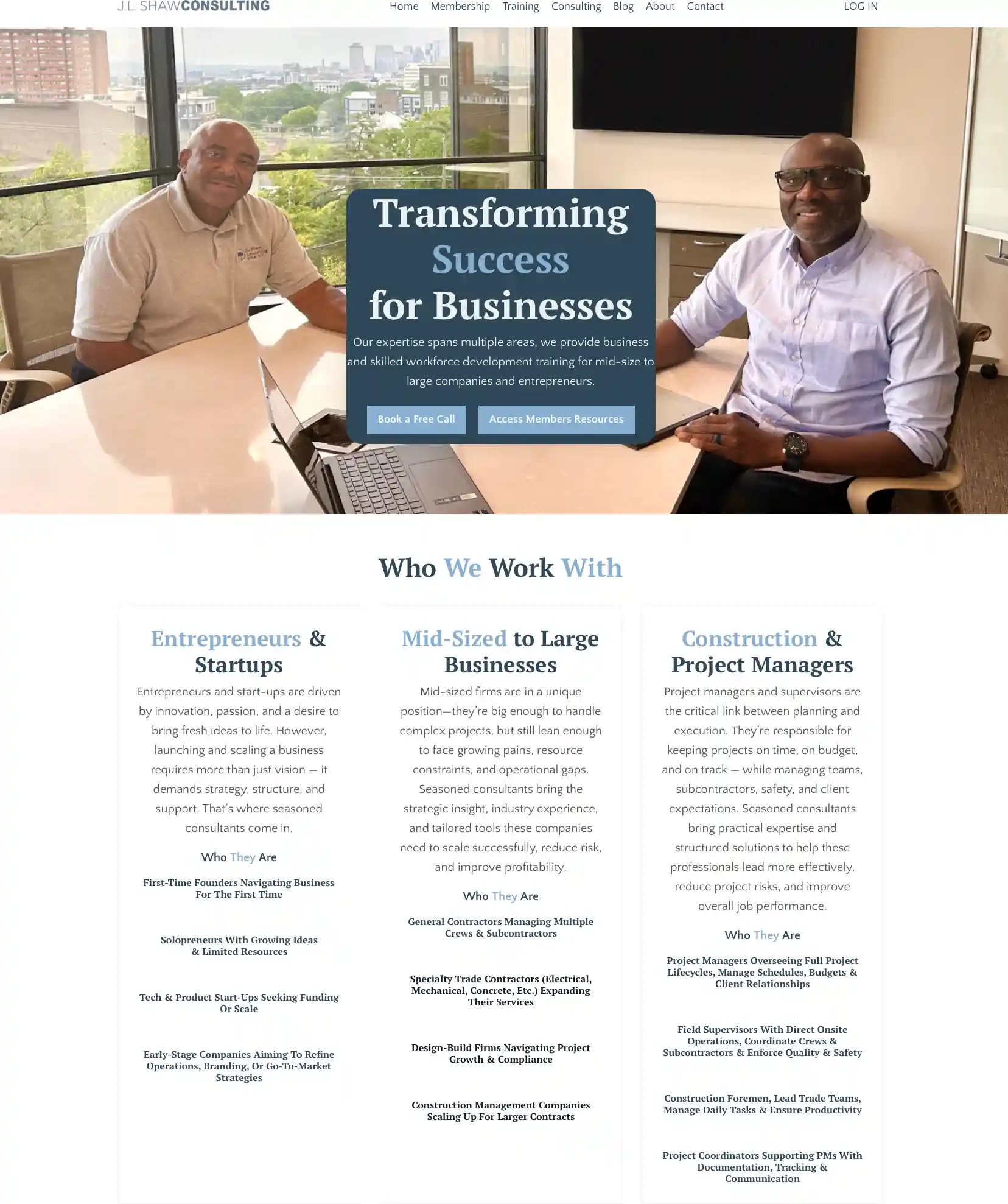 JL Shaw Consulting website screenshot
